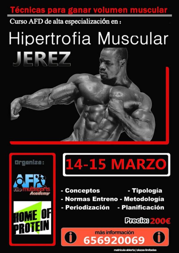 Curso AFD Hipertrofia Muscular en Jérez de la Frontera (Cádiz)