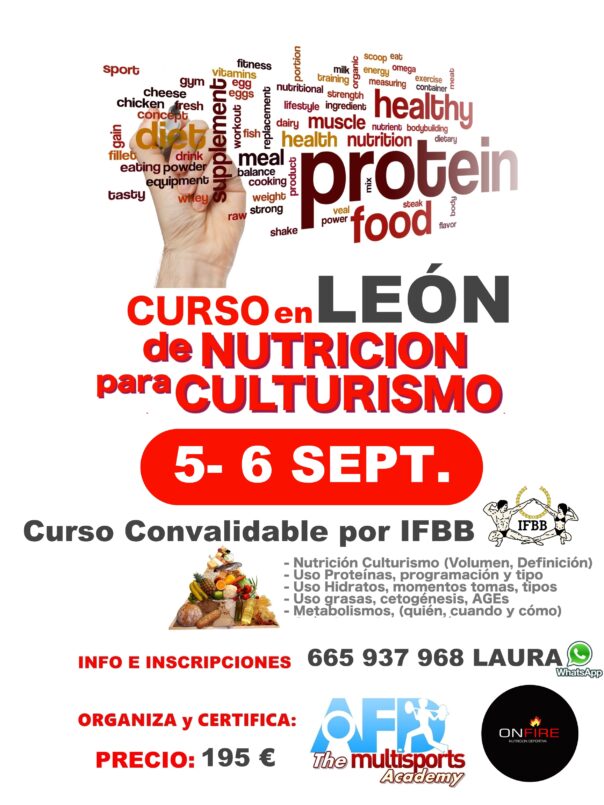 Curso Nutrición Culturismo/Fitness en LEÓN sept 2020
