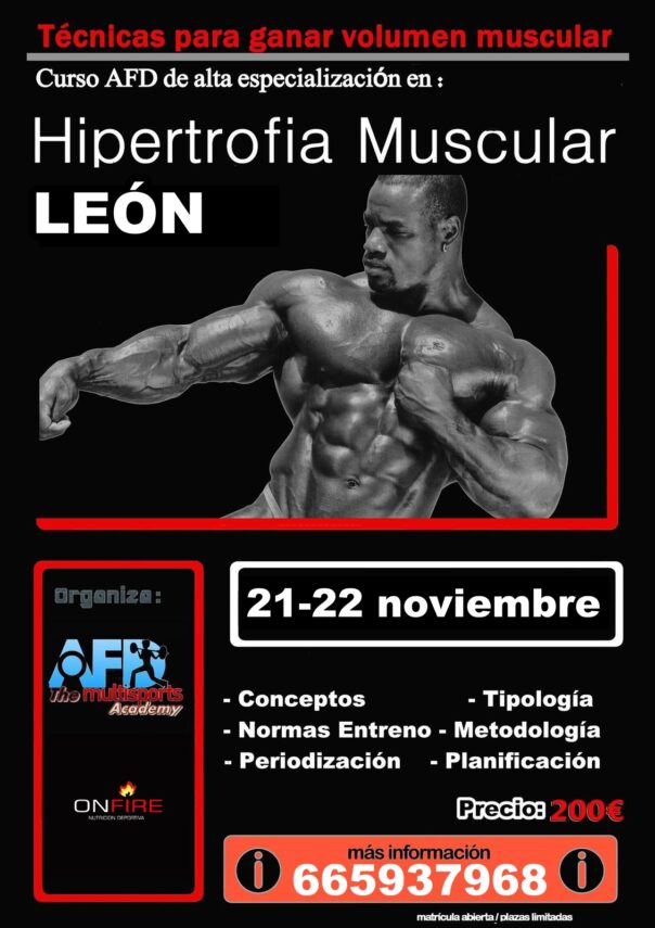 Curso AFD Hipertrofia muscular en León nov 2020