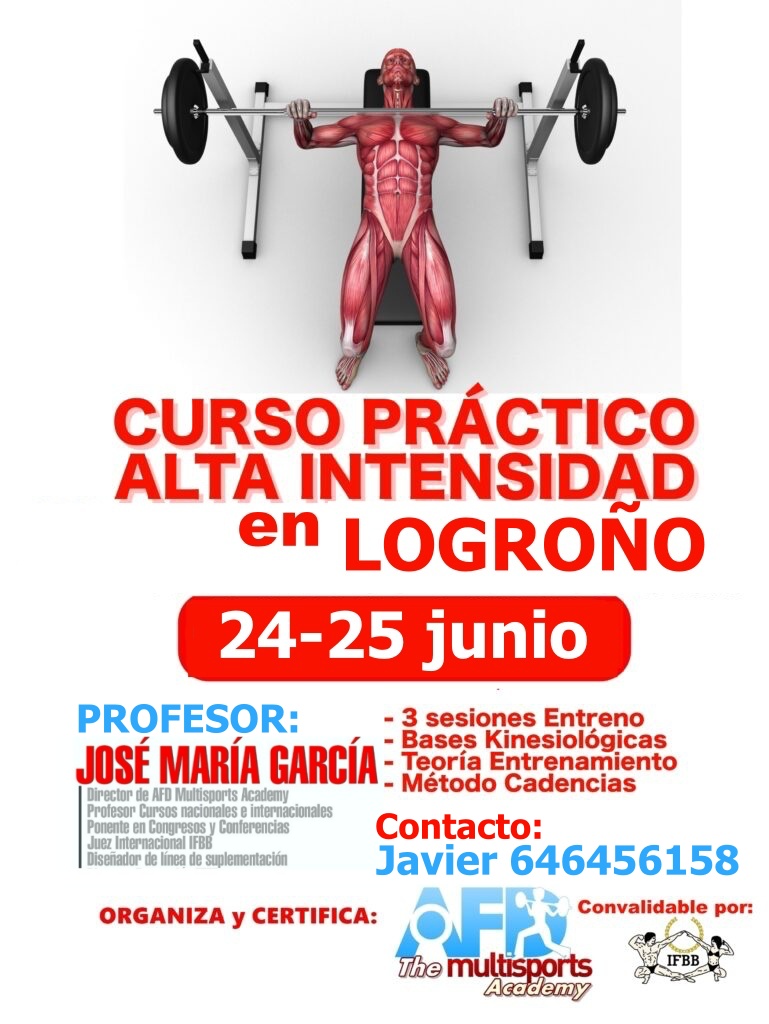Curso AFD Multisports de Entrenamiento de Alta Intensidad (Curso Práctico con entrenos en un gym) en Logroño para junio 2023